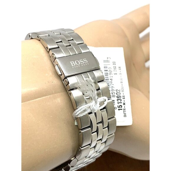 Hugo Boss Men's Watch 1513902 Quartz Blue Dial Date Silver Stainless Steel 42mm - Picture 10 of 14